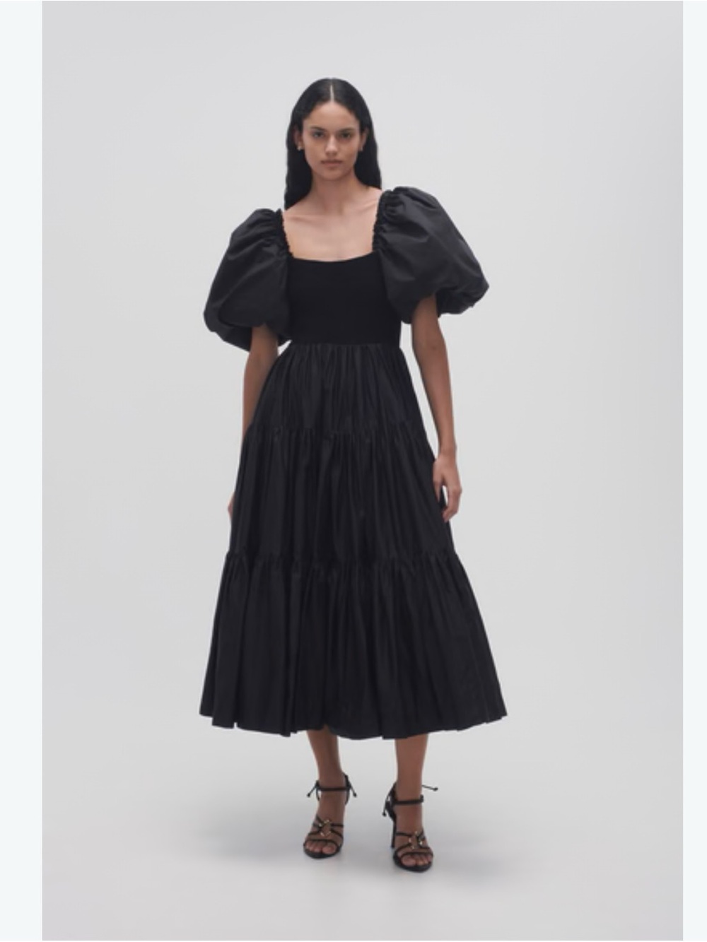 Aje Black Puff-Sleeve Tiered Maxi Dress - Picture 3 of 3